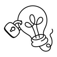 A hand drawn icon of secure idea vector