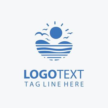 Sunset Poolside pool logo vector