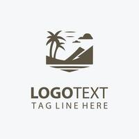 date trees in front of mountains vector