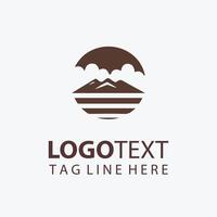 Minimalist desert logo with cacti vector