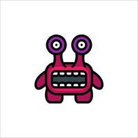 A cartoon monster with two eyes and a big nose vector