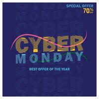 Promotions on e-commerce platforms. Text on blue background. Flat illustration. vector
