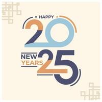 New Year 2025 in bright colors. Hopefully, next year will be better than the previous year. Happy New Year 2025 concept. Flat illustration. vector