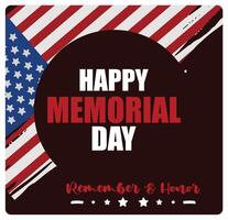 Memorial Day with an American flag. Remembering and honoring the US military who died while serving. Independence Day USA concept. Flat illustration. vector