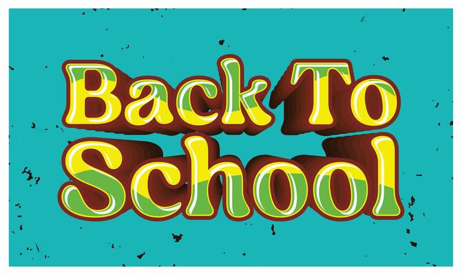 Back to school effect text on blue background. Letters in yellow. Back To School concept. Flat illustration.