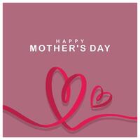 Heart-shaped red ribbon. Happy Mother's Day background. Mother's Day concept. Flat illustration. vector