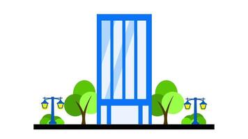 Animation of a sophisticated office building tailored for financial institutions, with grand entrances and secure design video