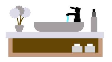 Animation of a sink with additional storage compartments and accessories, representing a fully equipped, functional wash station video