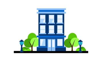 Animation of an office building set in a corporate park with green spaces, representing sustainable and professional business spaces video