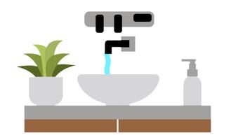 Animation of a simple, round basin sink with a minimalistic design, suitable for modern or traditional bathroom decor video
