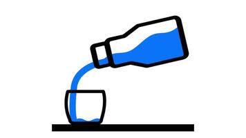 Smooth animation of pouring water into a cup, highlighting natural flow and liquid dynamics for wellness and beverage content video