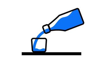 Animation of a reusable glass bottle with a clean, no-frills design, suitable for daily hydration video