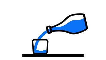 Animation a tall glass bottle with a narrow neck, combining functionality with a clean, minimalist design video