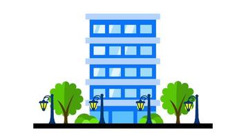 Animation of an upscale office building with refined architectural details, capturing a premium and prestigious corporate environment video
