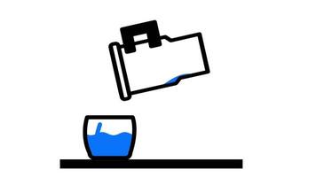 Realistic pouring water animation, showcasing fluid dynamics and splashes, ideal for drink and refreshment marketing video