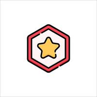 A star icon in a hexagon with a red border vector