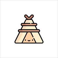 A teepee icon with a smiling face vector