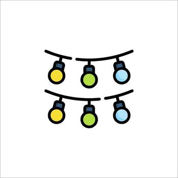 A line drawing of a string of lights vector