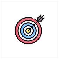 An arrow in the center of a target icon vector