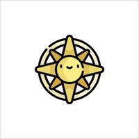 A cartoon sun with a smile on it vector