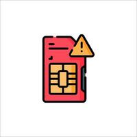 A sim card with a warning icon vector
