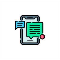 A phone with a chat bubble and a speech bubble vector