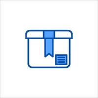 A blue box with a bow on it vector