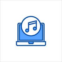 Music icon on laptop computer illustration vector