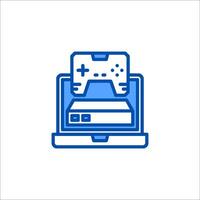 A game controller icon on a laptop vector