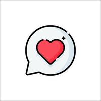 A heart in a speech bubble icon vector