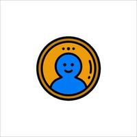 A blue and orange circle with a smiling face vector