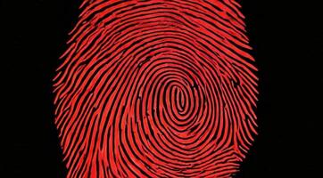 Data Privacy Day,a red fingerprint on a black background video