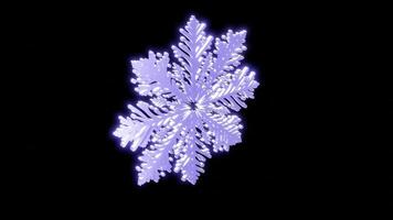 3d snowflake. The rotation of the snowflake. rotation of a snowflake on a green background for your design. video
