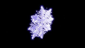 3d snowflake. The rotation of the snowflake. rotation of a snowflake on a green background for your design. video