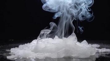 Smoke Rising from Dry Ice on Water Creating a Mysterious Eerie Effect video
