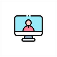 A computer monitor with a person on it vector