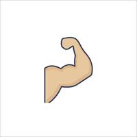 A man's arm is flexing in a line vector