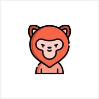 A cartoon bear with a red head and a long tail vector