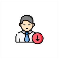 A man with a red arrow icon vector