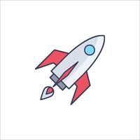 A rocket ship icon on a white background vector