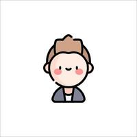 A man with a face icon in a flat style vector