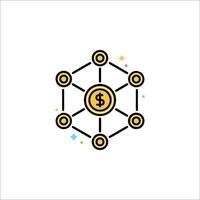 Money network icon vector