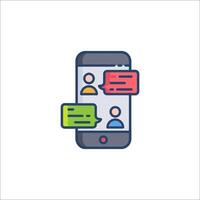 A phone with a chat bubble icon vector