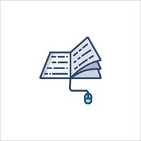 A book with a mouse on top of it vector