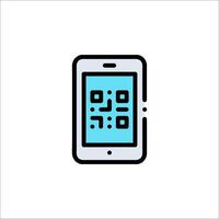 A smartphone with a qr code on it vector