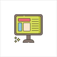 A computer monitor with a web page on it vector
