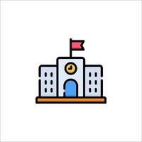 A building with a clock on top of it vector
