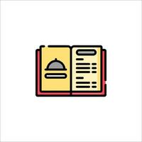 A book with a menu on it vector
