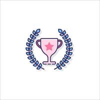 A trophy cup with a star on it vector