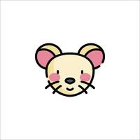 A cute mouse head icon on a white background vector
